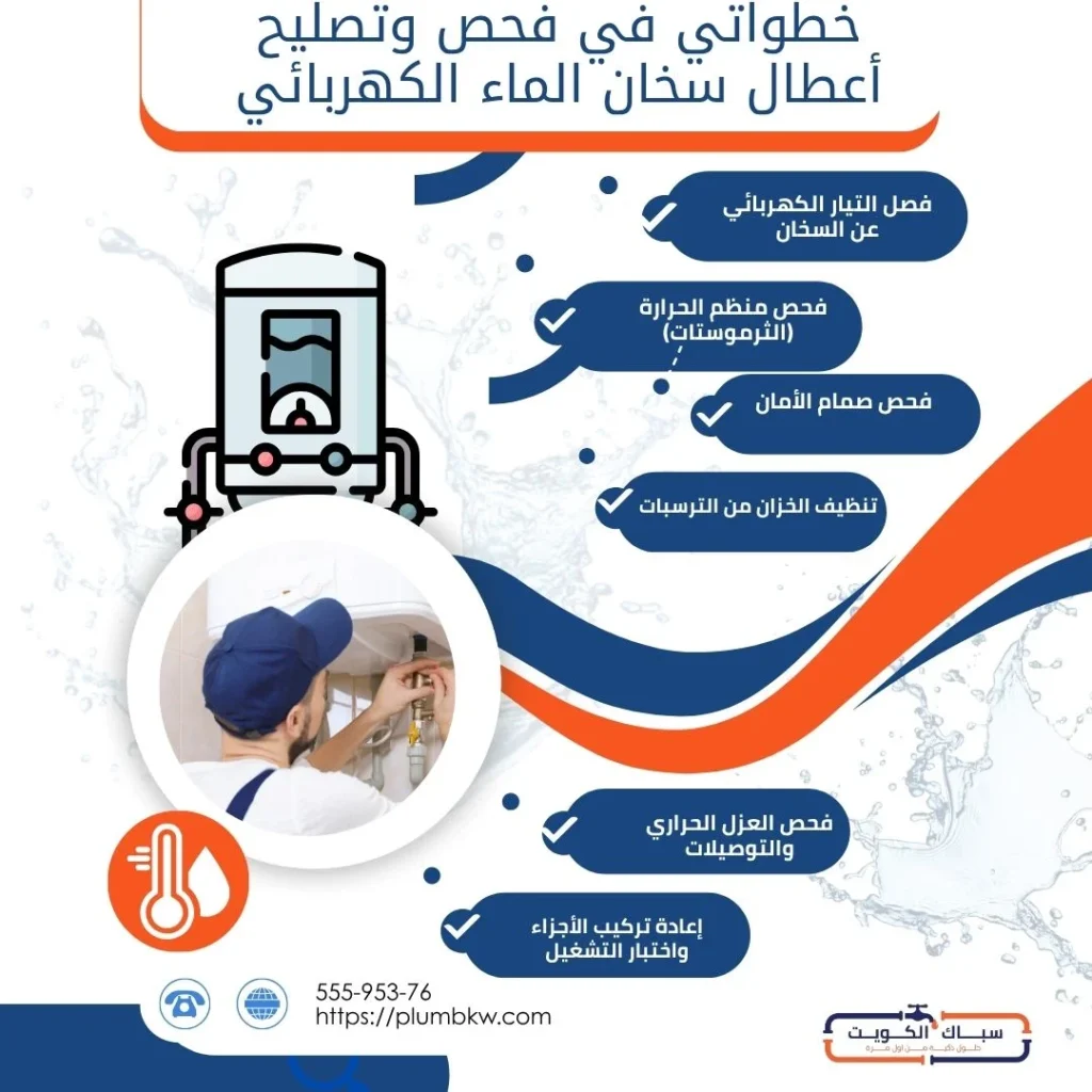 خطواتي في فحص وتصليح أعطال سخان الماء الكهربائي